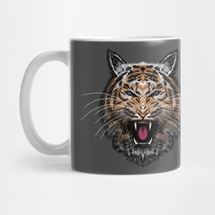 Tiger head scratch art line Mug